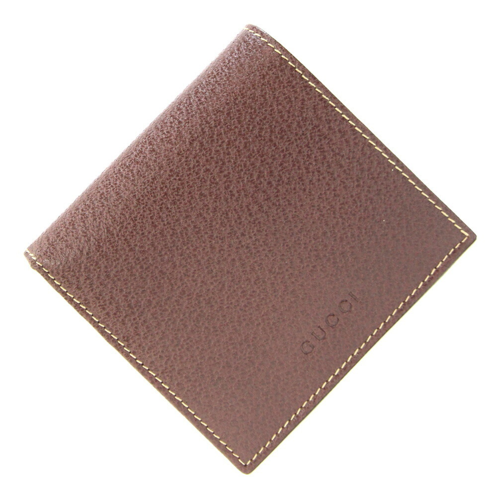Gucci Bi-fold Wallet 034 1408 Dark Brown Leather Compact Folding Men's GUCCI